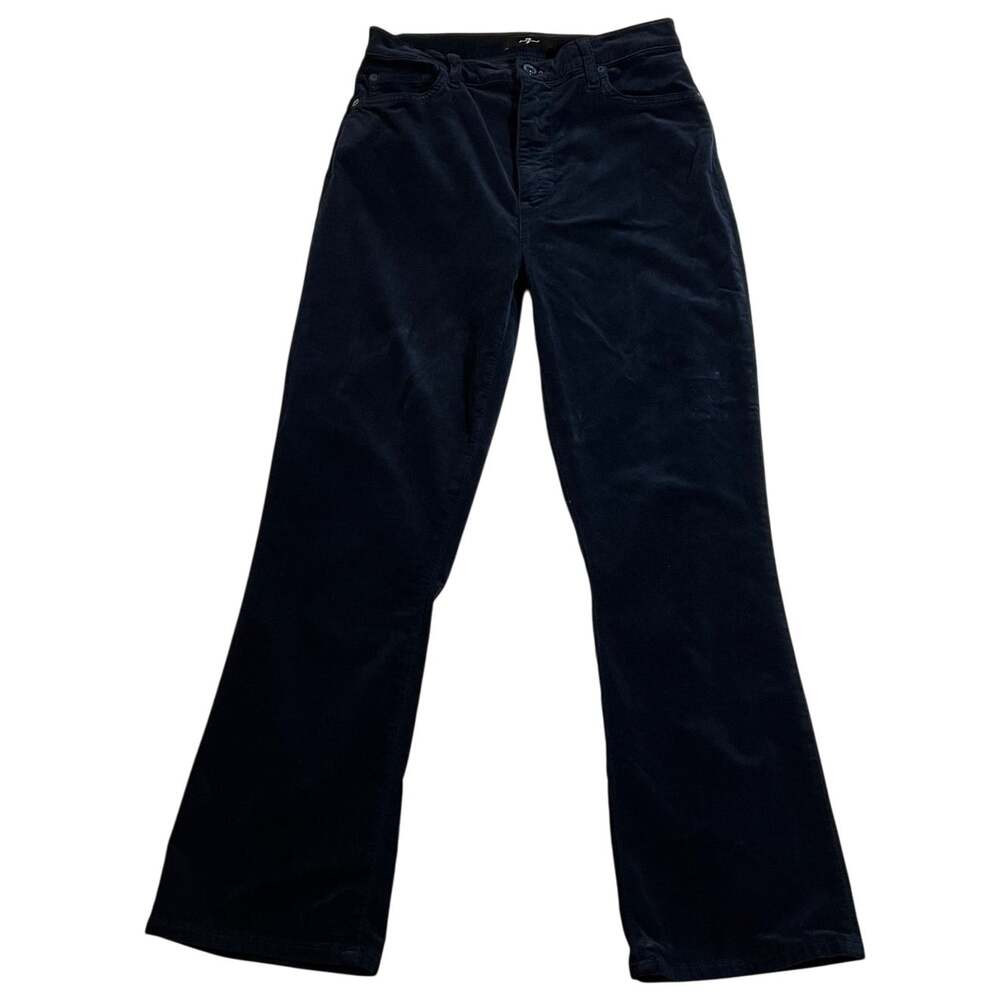 7 For All Mankind High Waist Slim Kick Velvet Pants Size 27 Stretch Holidays